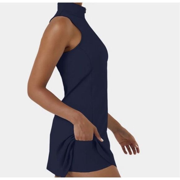 Halara S Cloudful Air 2 Piece Set Cool Touch Dress Navy Blue - Picture 3 of 9